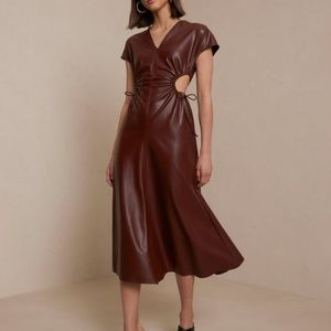 ALC syna vegan leather midi dress